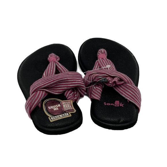 Sanuk Yoga Mat Girl's Sandles in Pink/Grey Size 9/10 - Picture 4 of 6